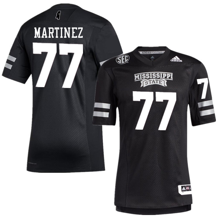 Men #77 Marlon Martinez Mississippi State Bulldogs College Football Jerseys Stitched-Black